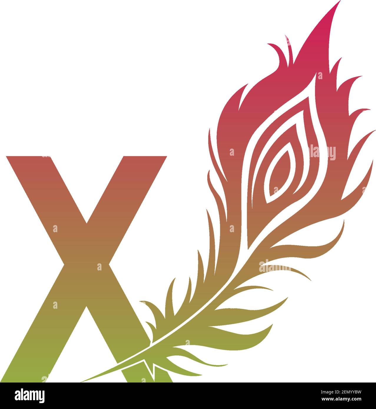 Letter X with feather logo icon design vector illustration Stock Vector ...