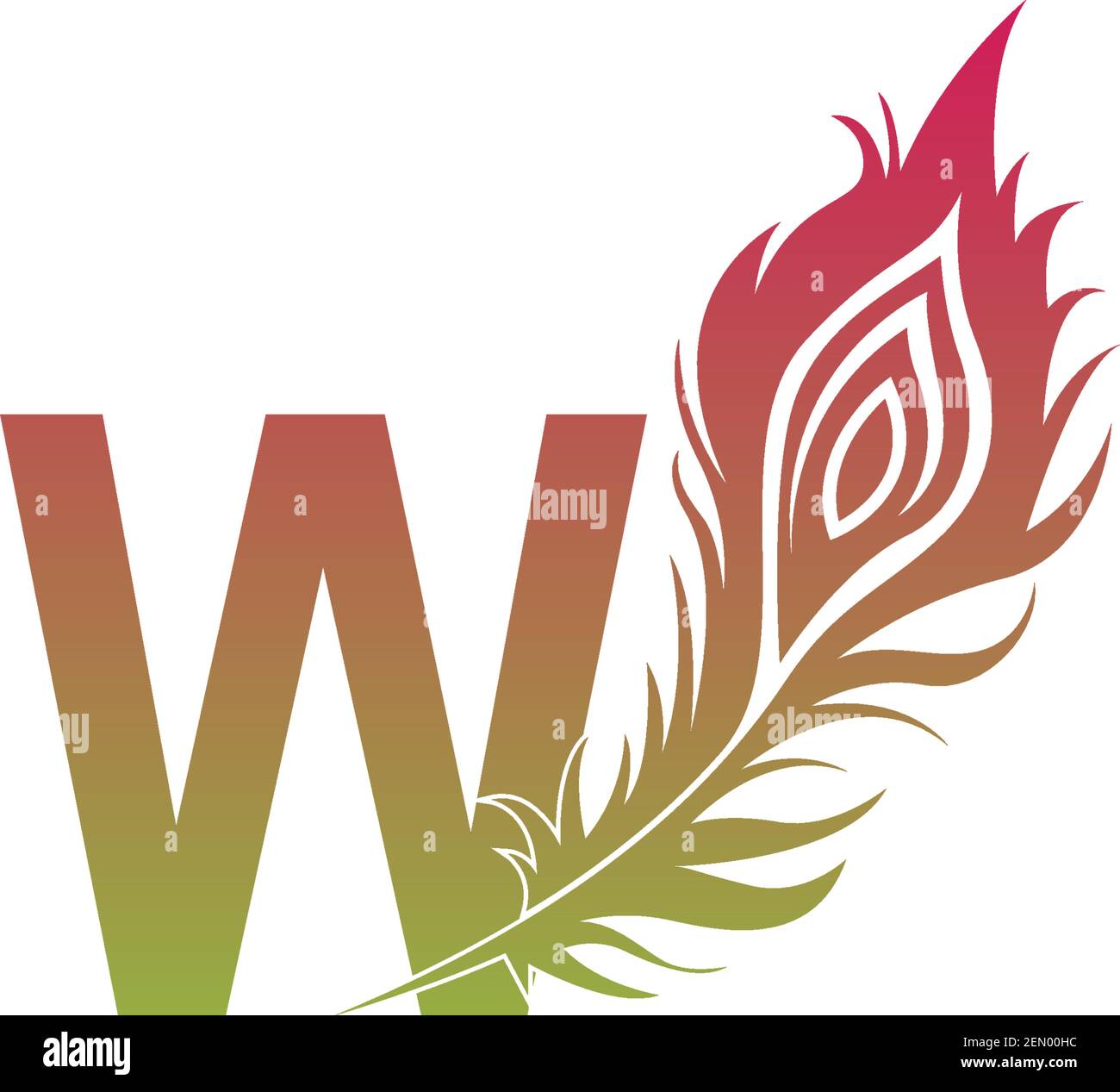 Letter W with feather logo icon design vector illustration Stock Vector ...