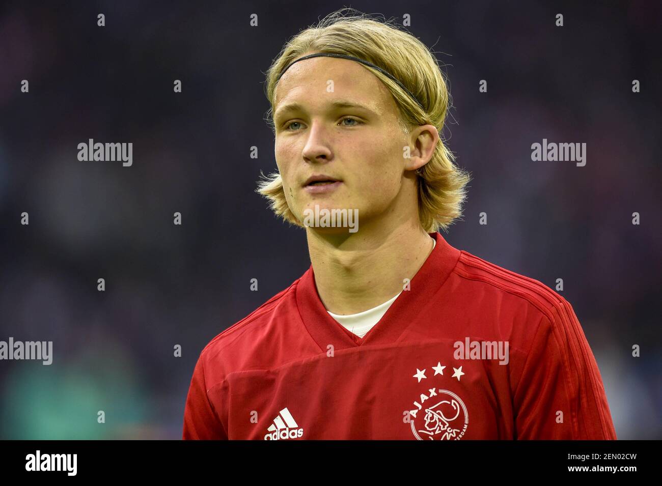 Ajax football team poses for a photo during the UEFA Champions League  Semi-Final match between AFC Ajax Amsterdam and Tottenham Hotspur FC at  Johan Cruijff ArenA in Amsterdam, Netherlands on May 8