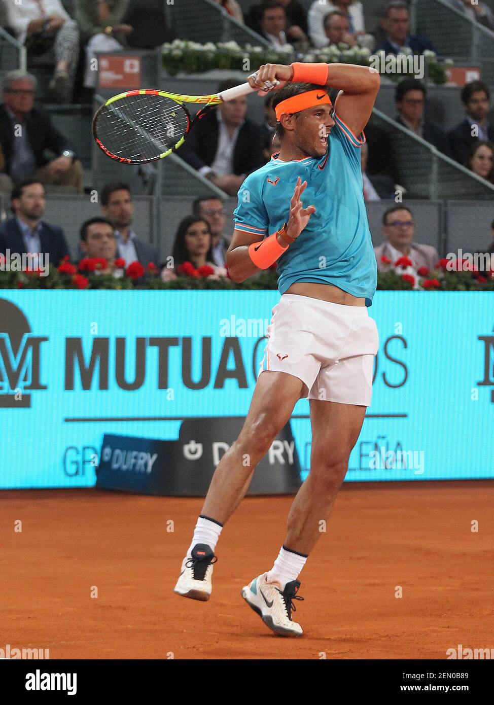 Rafael Nadal, Spain, during Madrid Open Tennis 2019 match. May 10, 2019.  (Photo by Alberto Simon/Alter Photos/Sipa USA Stock Photo - Alamy