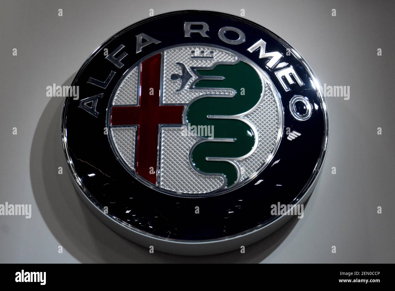 Corporate image of the automotive brand Alfa Romeo that exhibits its ...