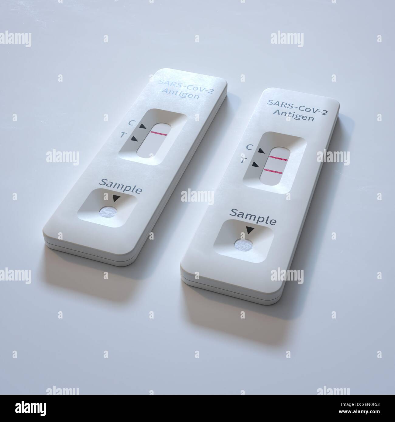 Quick testing for Covid19 / SARSCoV2 infection concept Two rapid