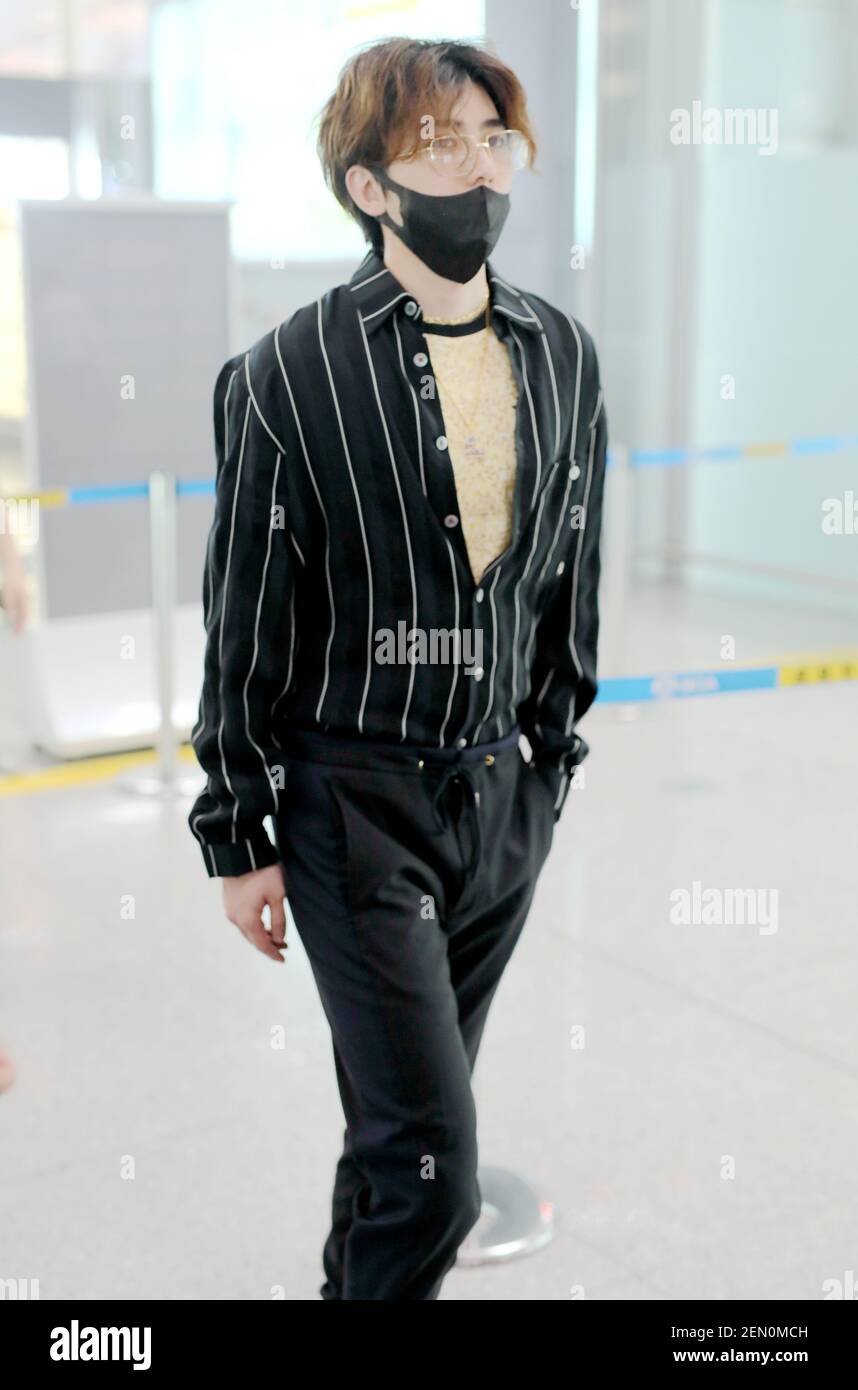 Singer and rapper Cai Xukun of Chinese boy group Nine Percent arrives ...