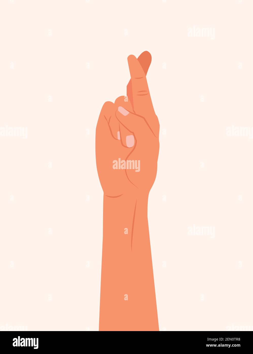 Promise hand symbol, Crossed two fingers isolated. Gesture, luck