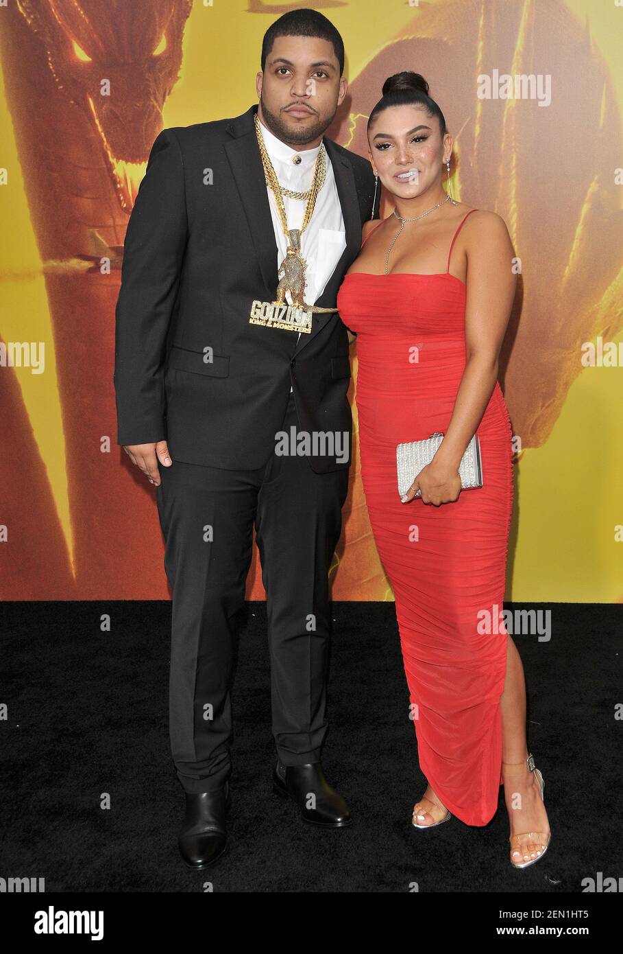(L R) O'Shea Jackson Jr. and Danielle Nieto arrives at the "Godzilla