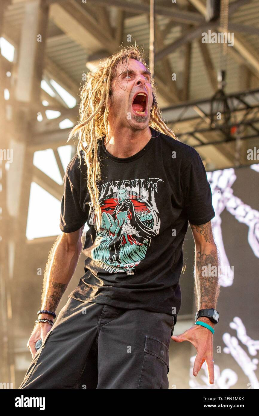 Randy Blythe of Lamb Of God during the Sonic Temple Music Festival on