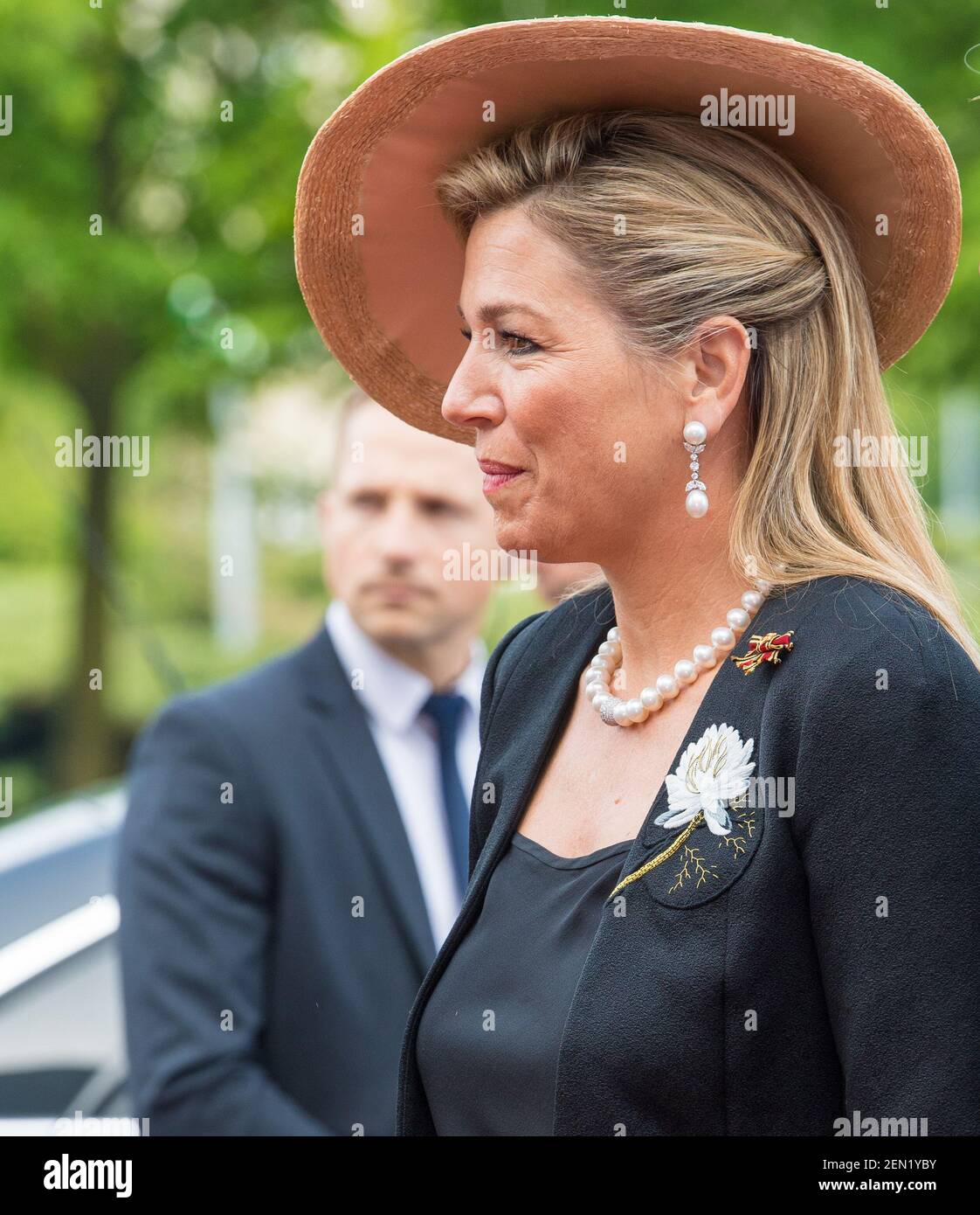 Queen Maxima of the Netherlands during a visit to MV Werften in Rostock, Germany, on the second of 3 day visit to the German States Mecklenburg-Western Pomerania and Brandenburg. (Photo by DPPA/Sipa USA) Stock Photo