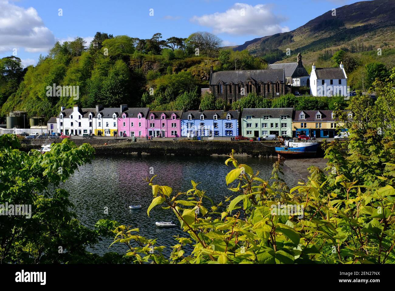 Isle of Skye, colored houses in Portree Scotland May 8th 19th. Trip