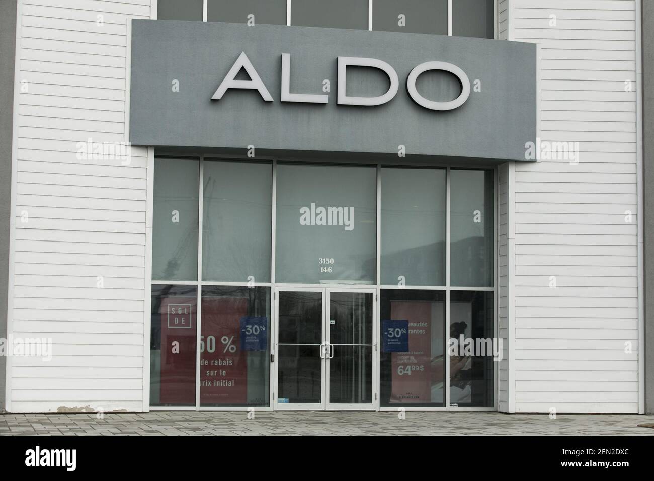 A logo sign outside of a Aldo retail store location in VaudreuilDorion