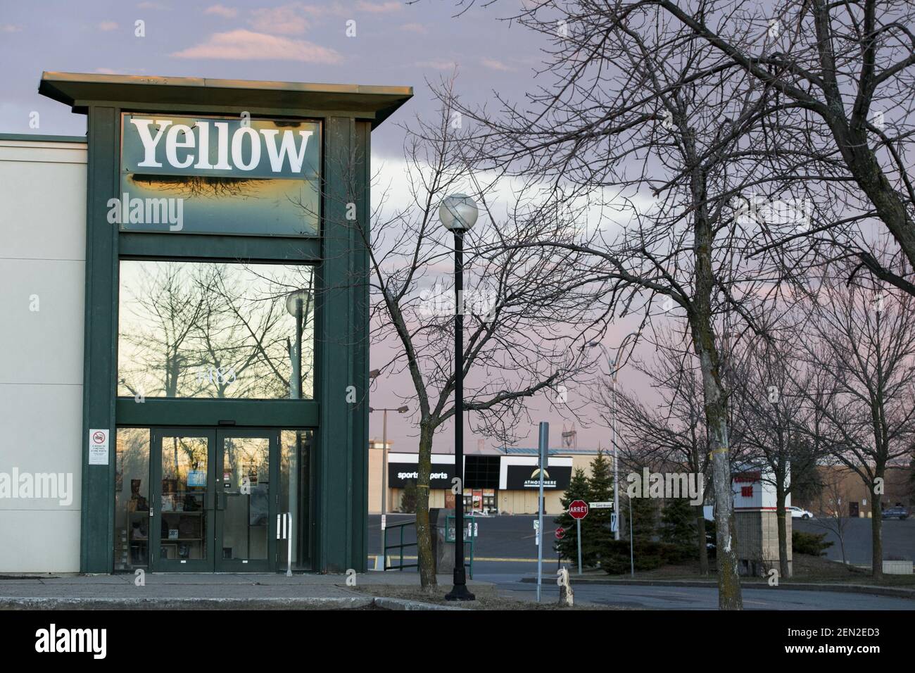 A logo sign outside of a Chaussures Yellow retail store location in  Saint-Bruno-de-Montarville, Quebec, Canada, on April 21, 2019 Stock Photo -  Alamy