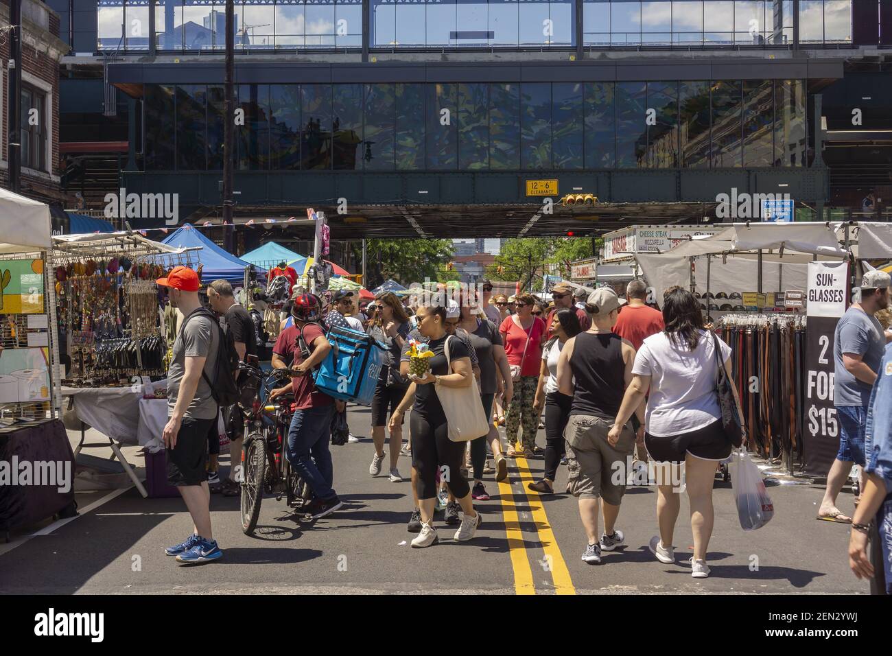 Street fair in the Astoria neighborhood of Queens in New York on Monday