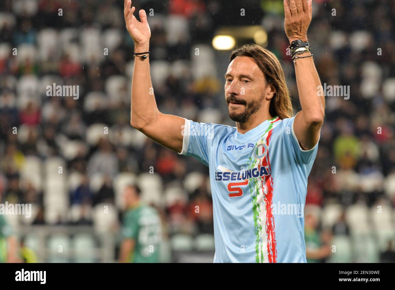Bob Sinclar of Italian National Singers seen making gestures during the ' Partita Del Cuore' Charity Match at Allianz Stadium. Campioni Per La  Ricerca win the "Champions for Research" 3-2 against the "Italian