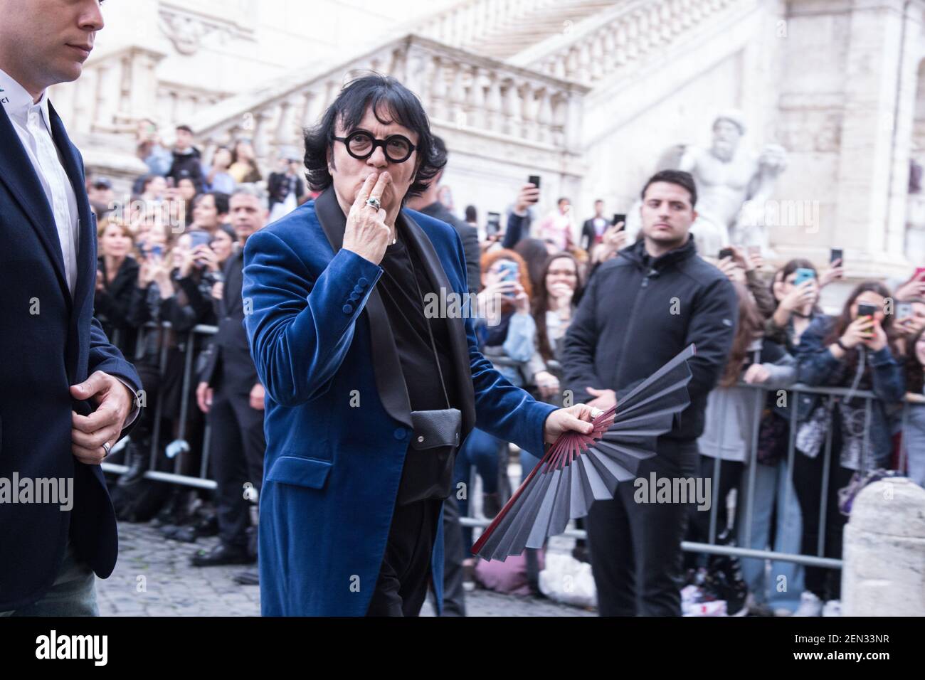 Renato Zero at the Gucci fashion show at the Capitoline Museums arrive at  Piazza del Campidoglio in Rome, Italy on May 28, 2019. (Photo by Matteo  Nardone / Pacific Press/Sipa USA Stock