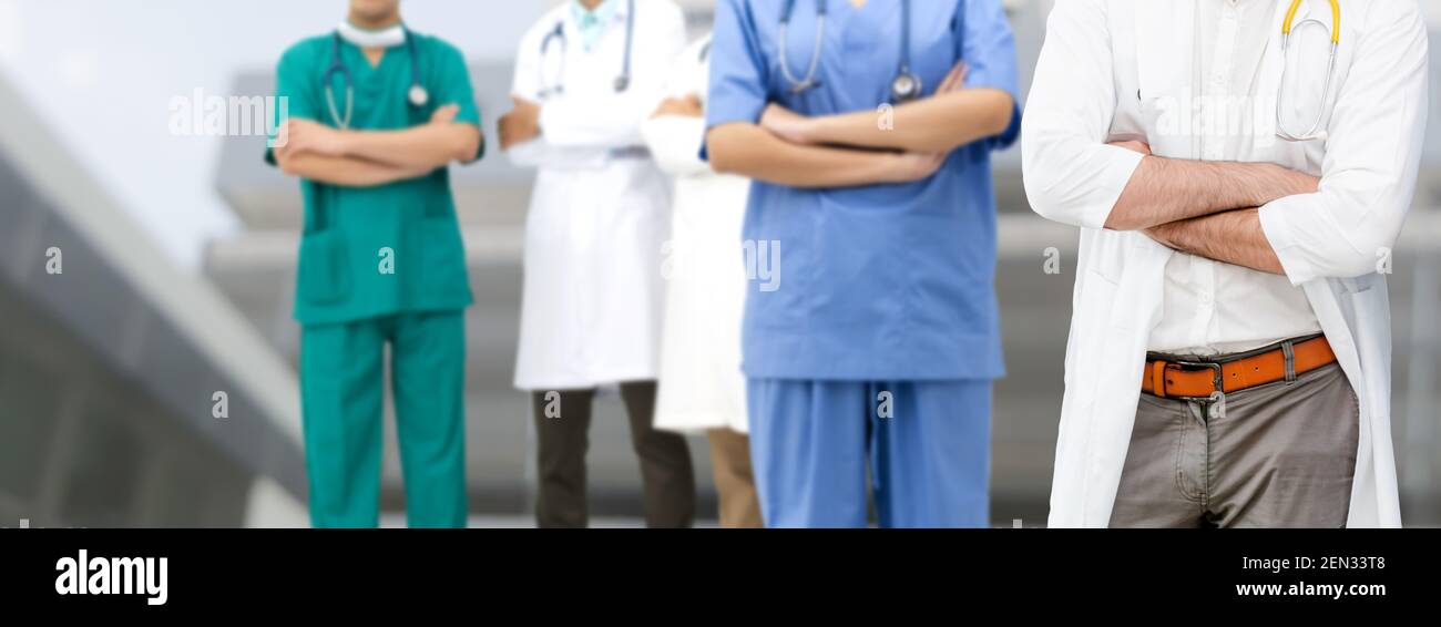 Healthcare people group. Professional doctor working in hospital office