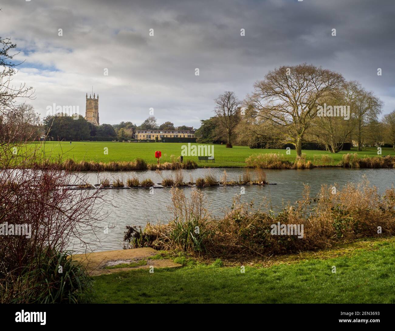 Walking around the River Churn in Cirencester, England Stock Photo