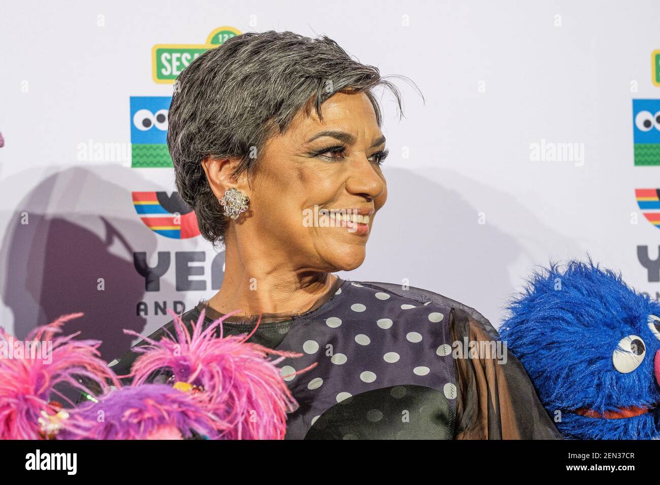 Sonia Manzano is seen during red carpet arrivals for the Sesame
