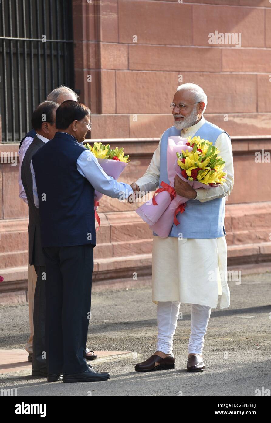 NEW DELHI, INDIA - MAY 31: Prime Minister Narendra Modi arrives at his ...