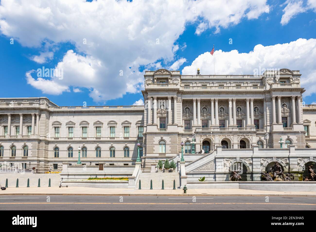 Exterior of the Library of Congress Thomas Jefferson Building on Capitol Hill in Washington, DC Stock Photo