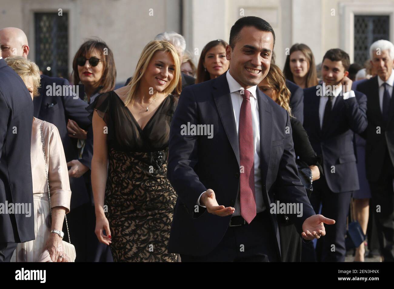 Minister Luigi Di Maio with his new girlfriend Virginia Saba Rome June 1st 2019. Annual party at Quirinale Gardens. (Photo Samantha Zucchi /Insidefoto/Sipa USA)  Stock Photo