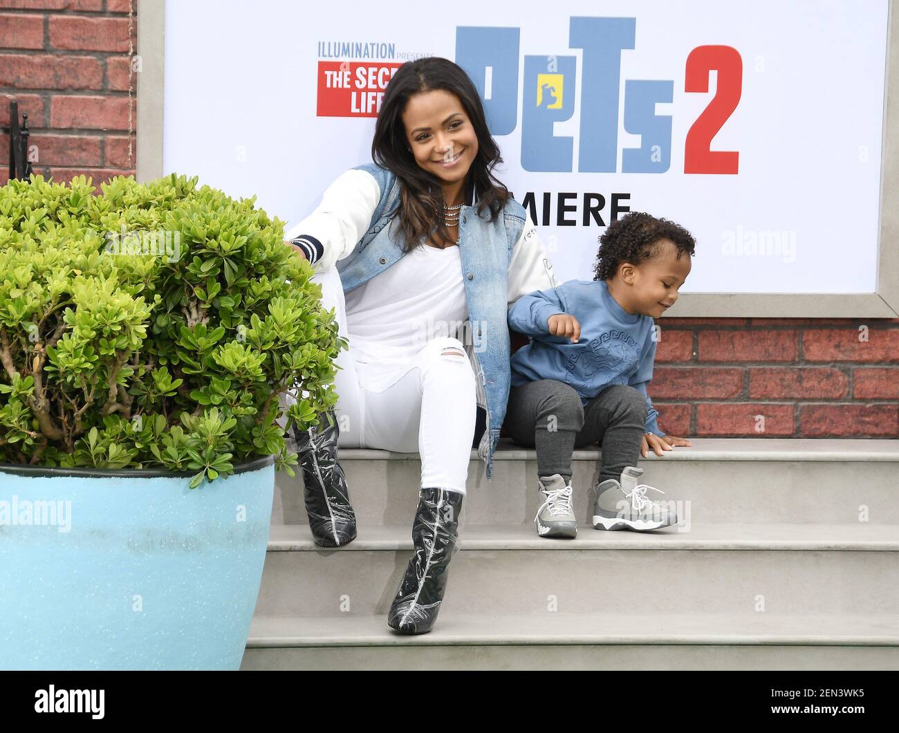Christina Milian and Kids at the Universal Pictures THE SECRET LIFE OF