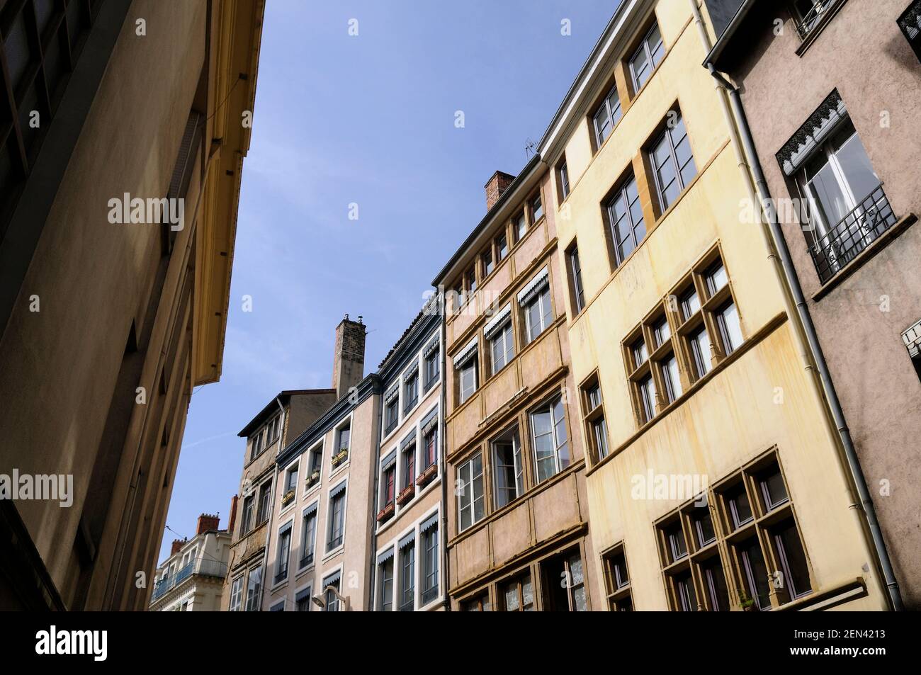 Colorful apartment buildings in Lyon Stock Photo Alamy