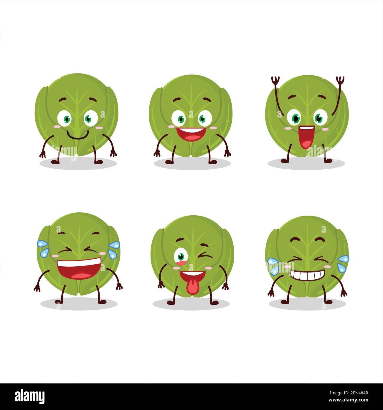 Cartoon character of brussels sprouts with smile expression. Vector illustration Stock Vector