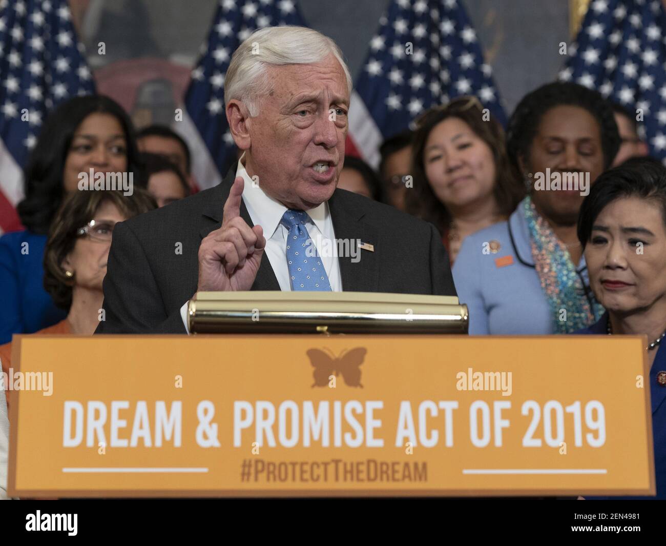 United States House Majority Leader Steny Hoyer (Democrat of Maryland) participates in a rally with House Democrats on the American Dream and Promise Act on Capitol Hill in Washington, DC, June 4, 2019. (Photo by Chris Kleponis /CNP/Sipa USA) Stock Photo