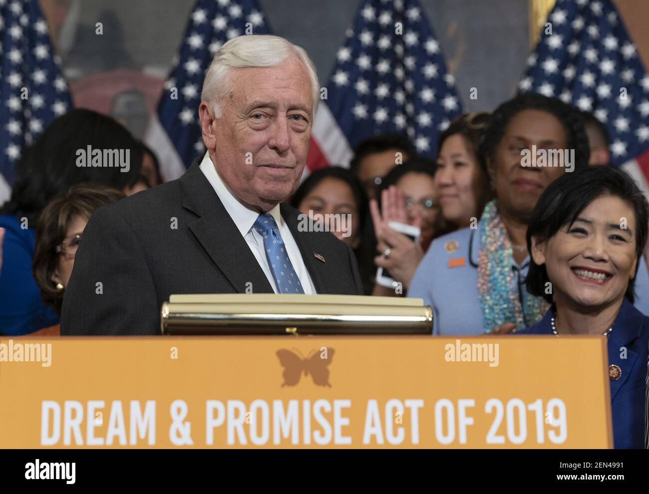 United States House Majority Leader Steny Hoyer (Democrat of Maryland) participates in a rally with House Democrats on the American Dream and Promise Act on Capitol Hill in Washington, DC, June 4, 2019. (Photo by Chris Kleponis /CNP/Sipa USA) Stock Photo