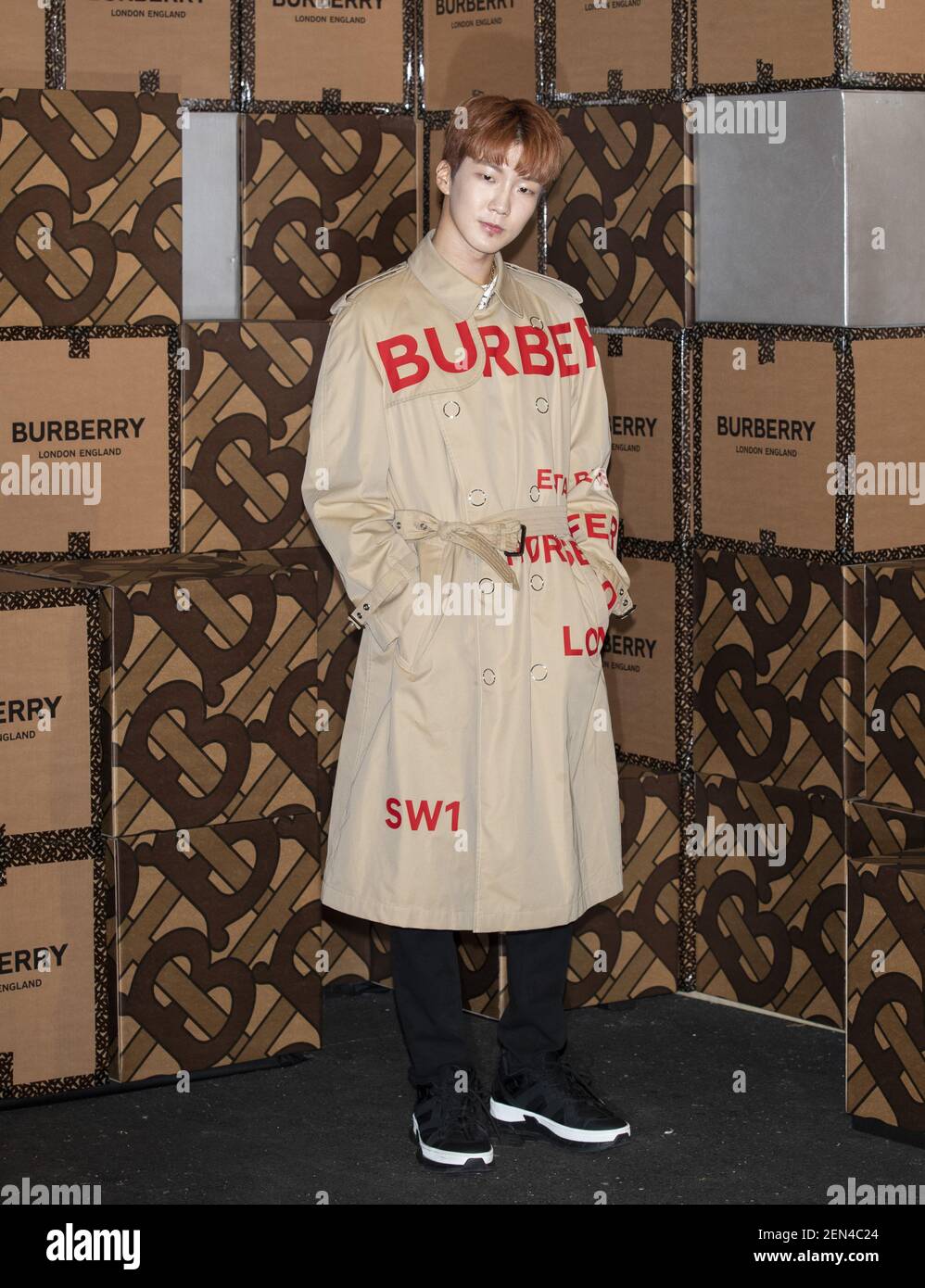 5 June 2019 - Seoul, South Korea : South Korean singer Lee Seung-hoon,  member of K-Pop boy band Winner, attends a photo call for the Burberry  Monogram Collection Launching in Seoul, South