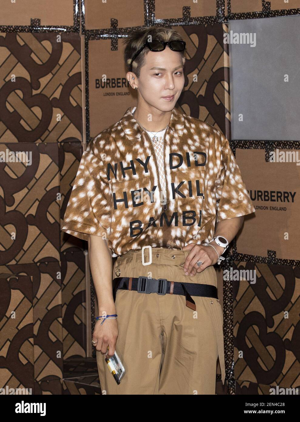 5 June 2019 - Seoul, South Korea : South Korean singer Son Min-ho, member  of K-Pop boy band Winner, attends a photo call for the Burberry Monogram  Collection Launching in Seoul, South
