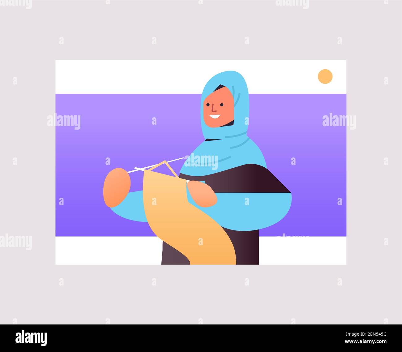 Arabic woman knitting Stock Vector Images Alamy