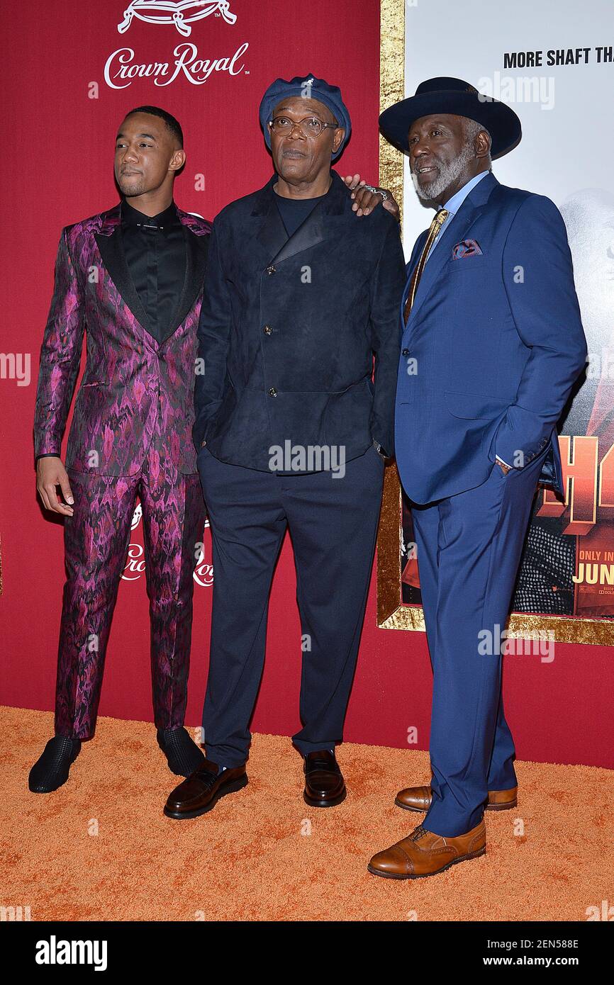 (LR) Jessie T. Usher, Samuel L. Jackson and Richard Roundtree attend
