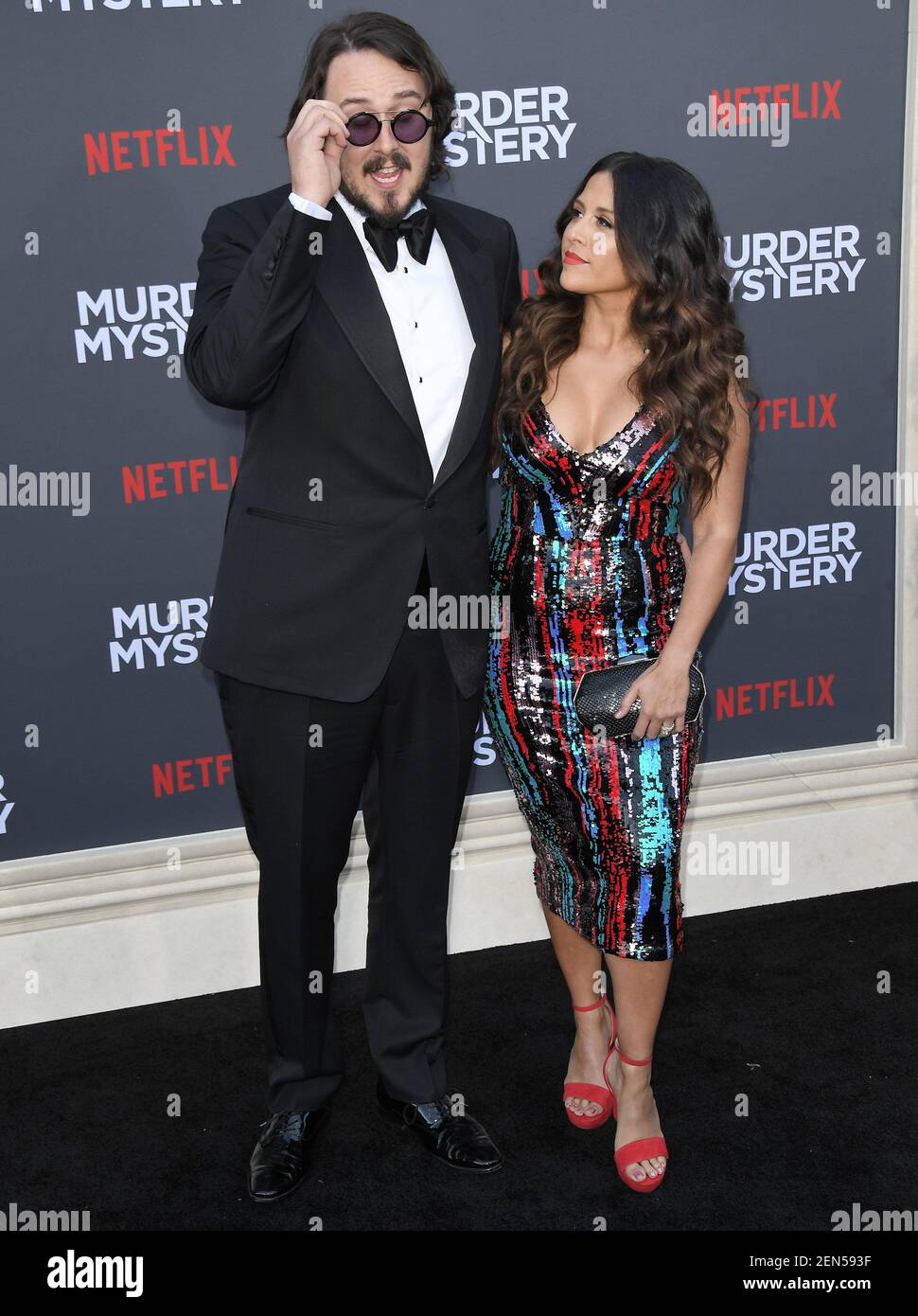 (L-R) Kyle Newacheck and Wife Marisa at Netflix&rsquo;s MURDER MYSTERY Los