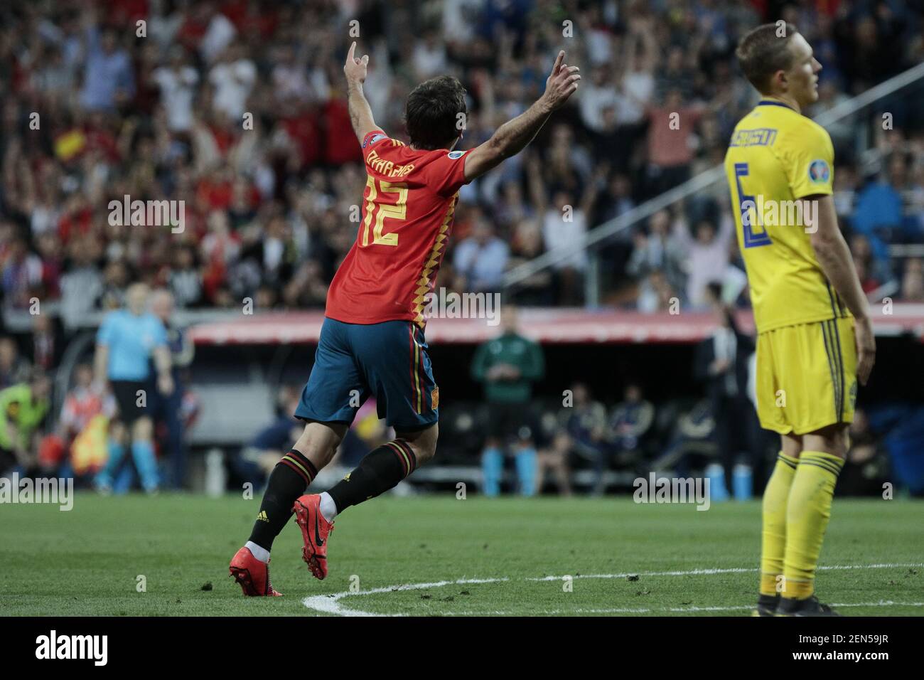 Spain National Team Player Mikel Oyarzabal Celebrates During The Uefa Euro Qualifier Match Between Spain And Sweden At Santiago Bernabeu Stadium In Madrid Final Score Spain 3 Sweden 0 Photo Spain National Team Player Mikel Oyarzabal Celebrates During The Uefa Euro Qualifier Match Between Spain And Sweden At Santiago Bernabeu Stadium In Madrid Final Score Spain 3 Sweden 0 Photo