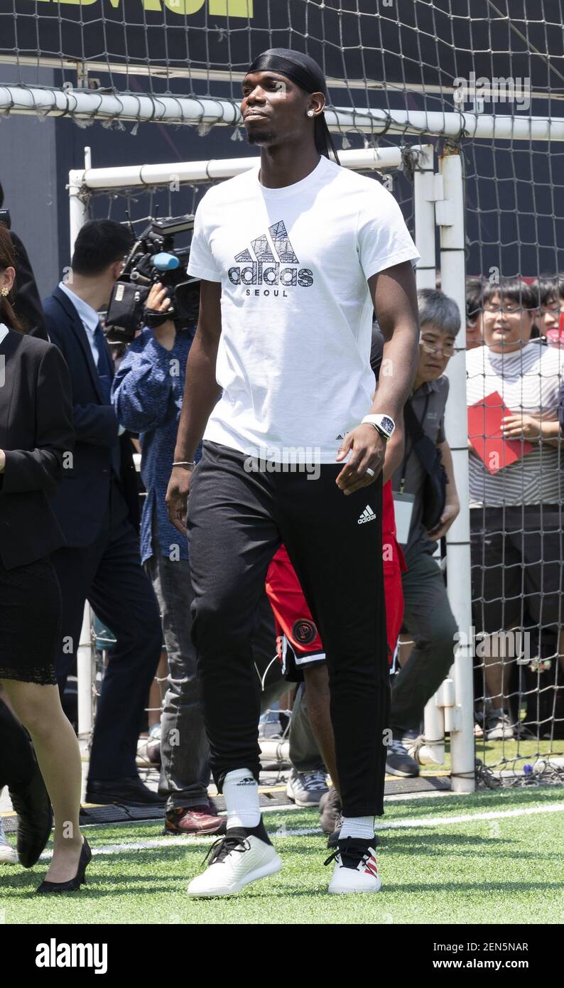 Premier League club Manchester United player Paul Pogba from French,  attends the adidas X Paul Pogba Asia tour event at I-Park shopping mall in  Seoul, South Korea on June 13, 2019. (Photo