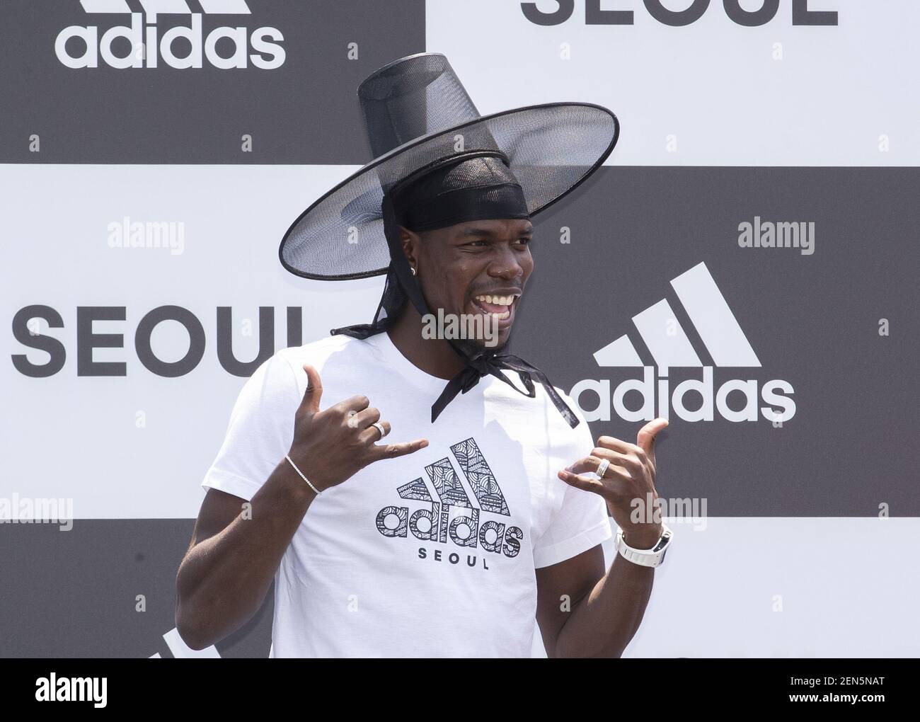 Premier League club Manchester United player Paul Pogba from French,  attends the adidas X Paul Pogba Asia tour event at I-Park shopping mall in  Seoul, South Korea on June 13, 2019. (Photo