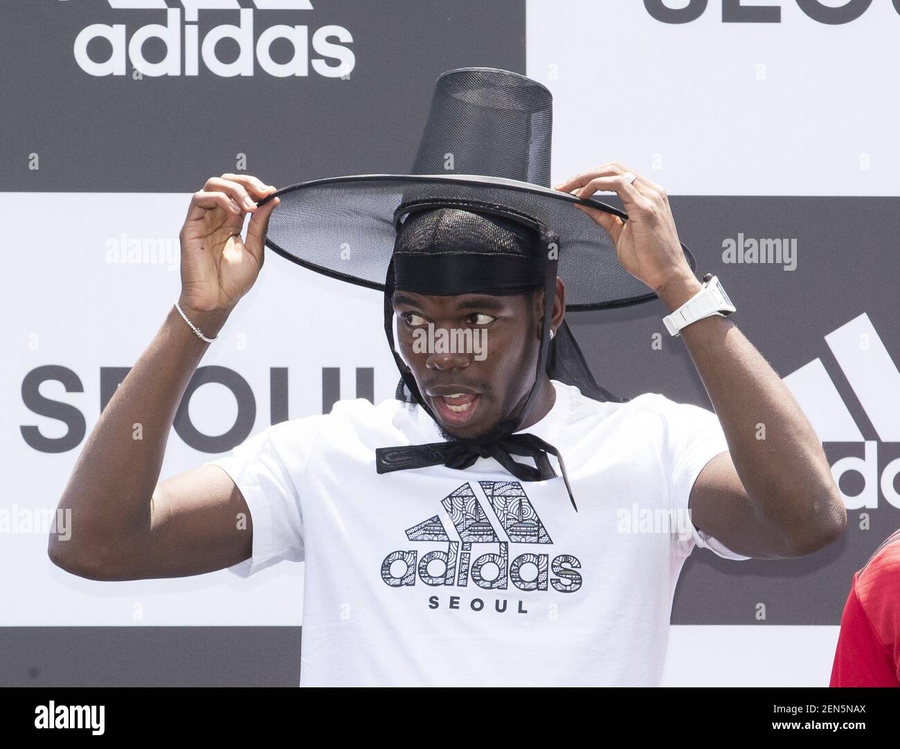 Premier League club Manchester United player Paul Pogba from French,  attends the adidas X Paul Pogba Asia tour event at I-Park shopping mall in  Seoul, South Korea on June 13, 2019. (Photo