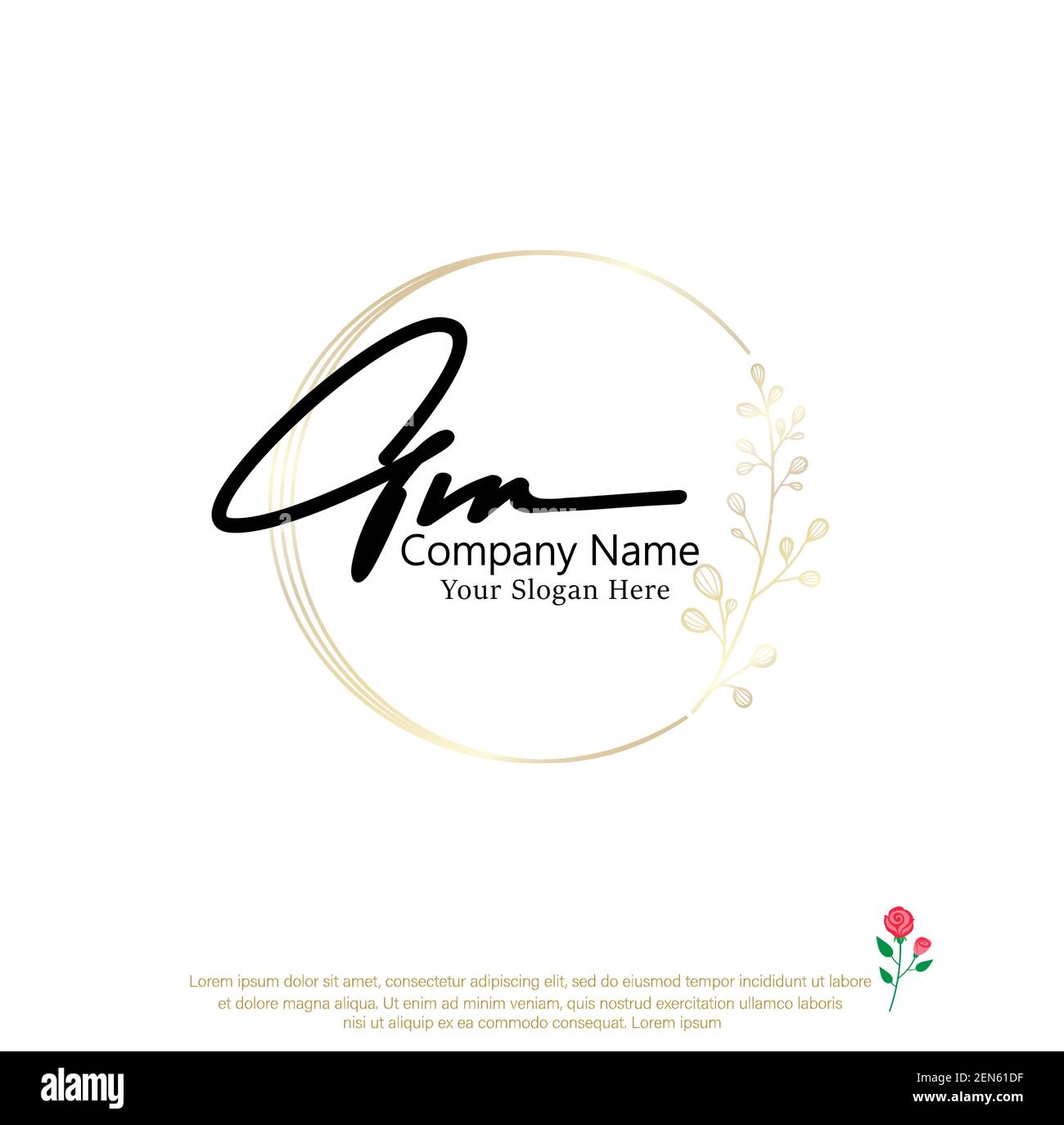 G M GM Initial letter handwriting and signature logo. Beauty vector initial logo .Fashion, boutique, floral and botanical Stock Vector