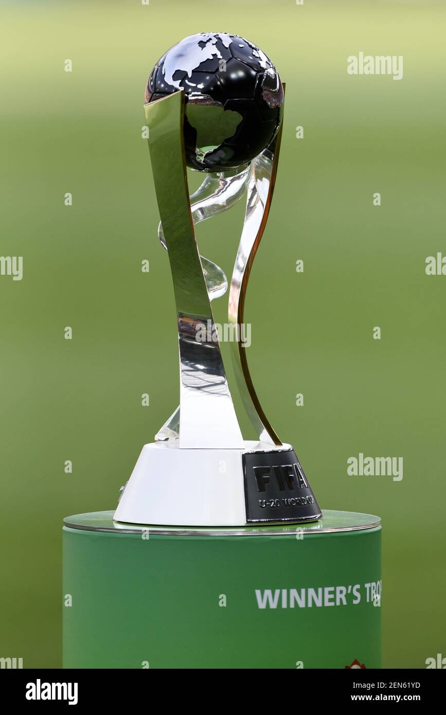 The trophy pictured during the FIFA U-20 World Cup Poland 2019 Final match between Ukraine