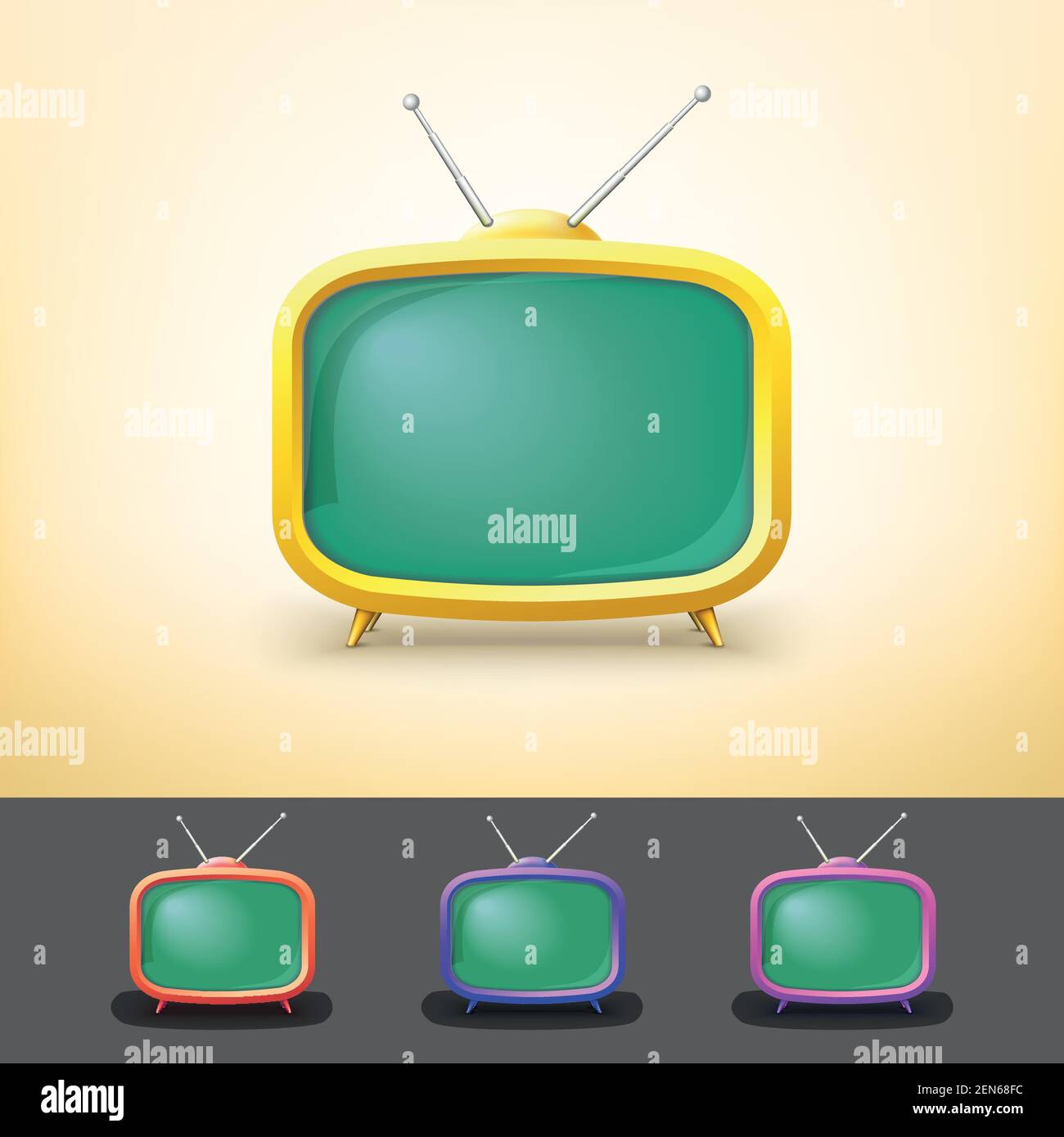 Color TV set in cartoon style. Stock Vector