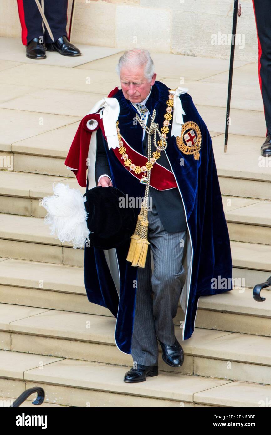Prince Charles of Wales during Order of the Garter service, a service