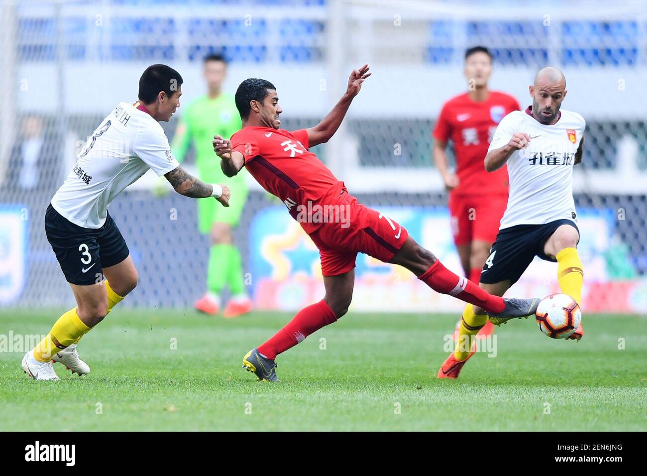 Heibi Rohrturen Argentine football player Javier Mascherano, right, of Hebei China ...