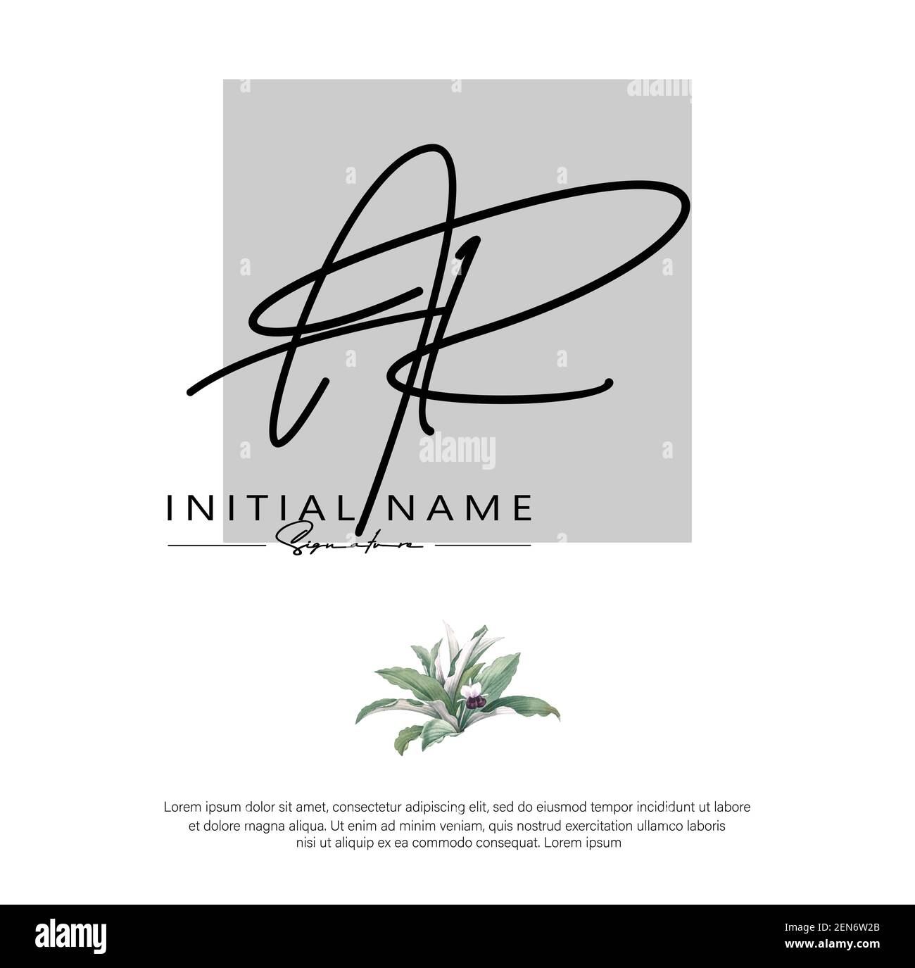 A R AR Initial letter handwriting and signature logo. Beauty vector initial logo .Fashion, boutique, floral and botanical Stock Vector