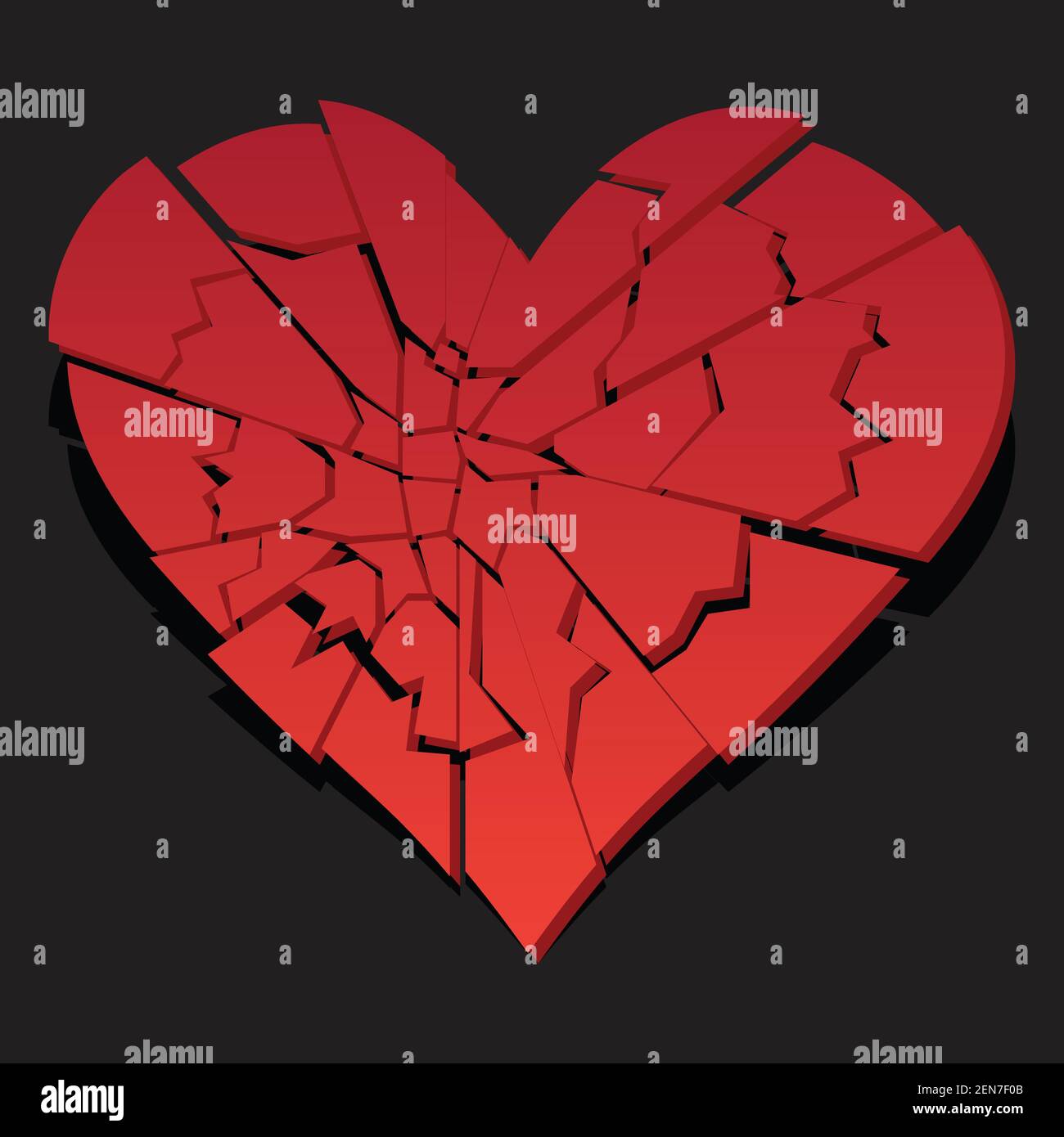 broken heart heartbreak flat icon for broken heart concept, vector ...