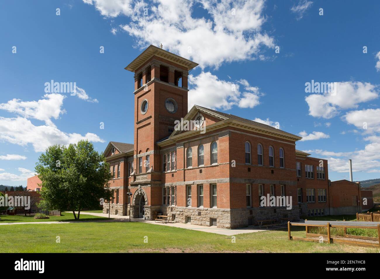 Granite High School in Philipsburg, Montana. Stock Photo