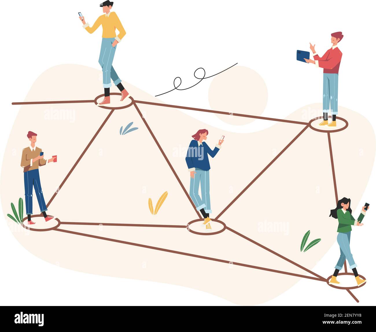 Online communication via the internet social networking Stock Vector