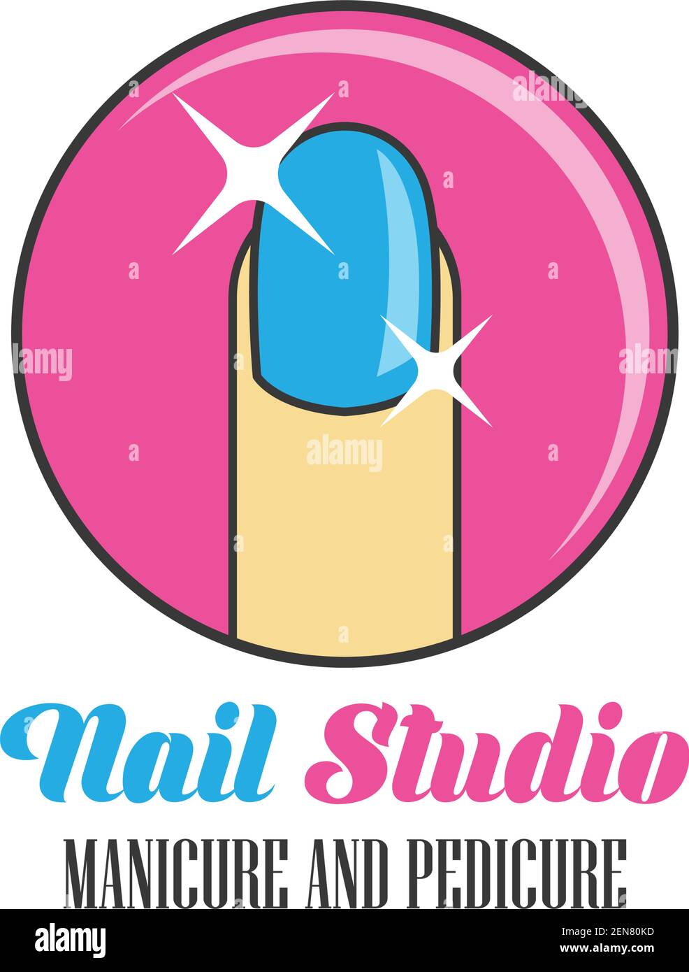 nail salon manicure pedicure logo with text space for your tagline