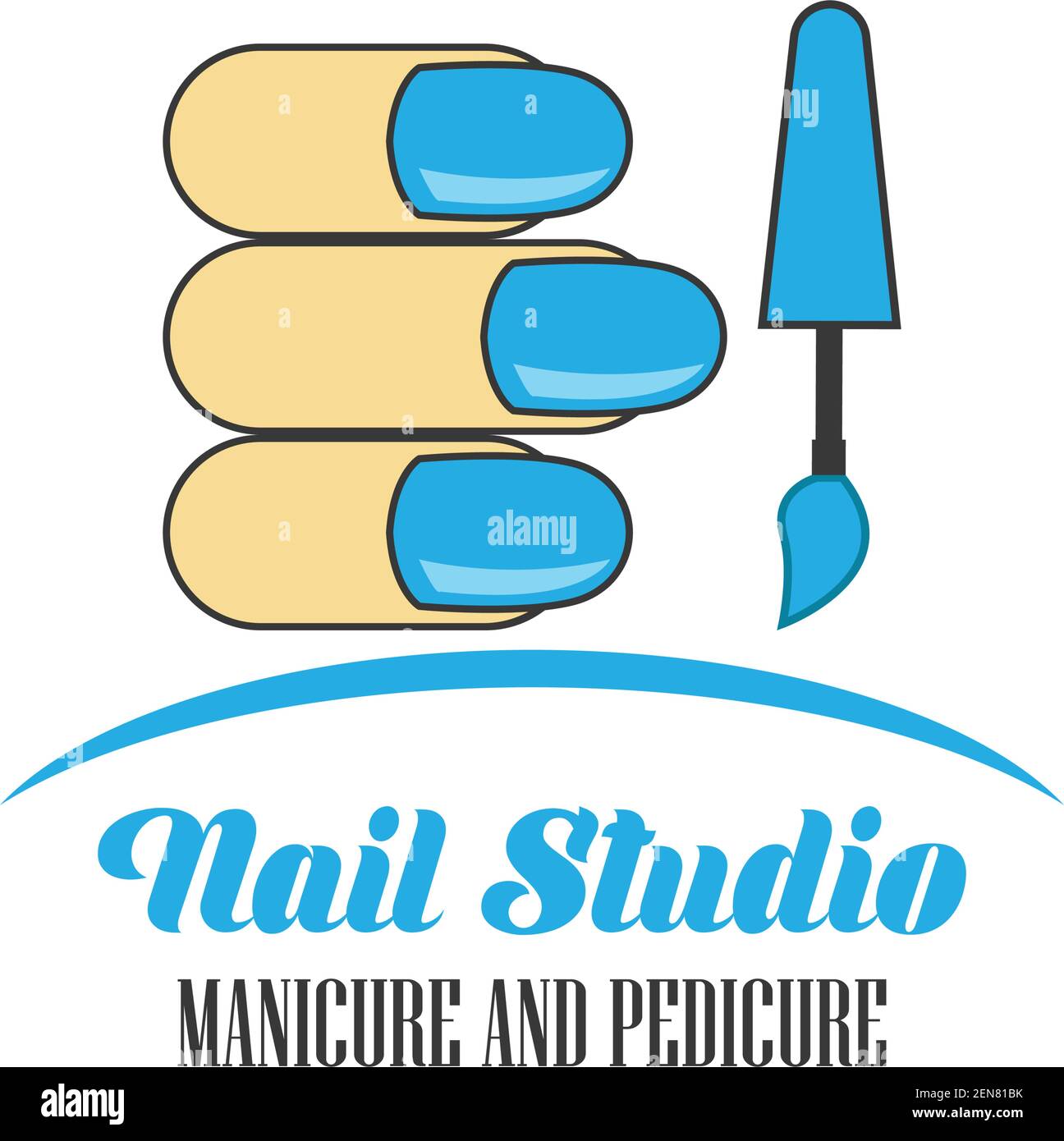 nail salon manicure pedicure logo with text space for your tagline slogan, vector illustration Stock Vector