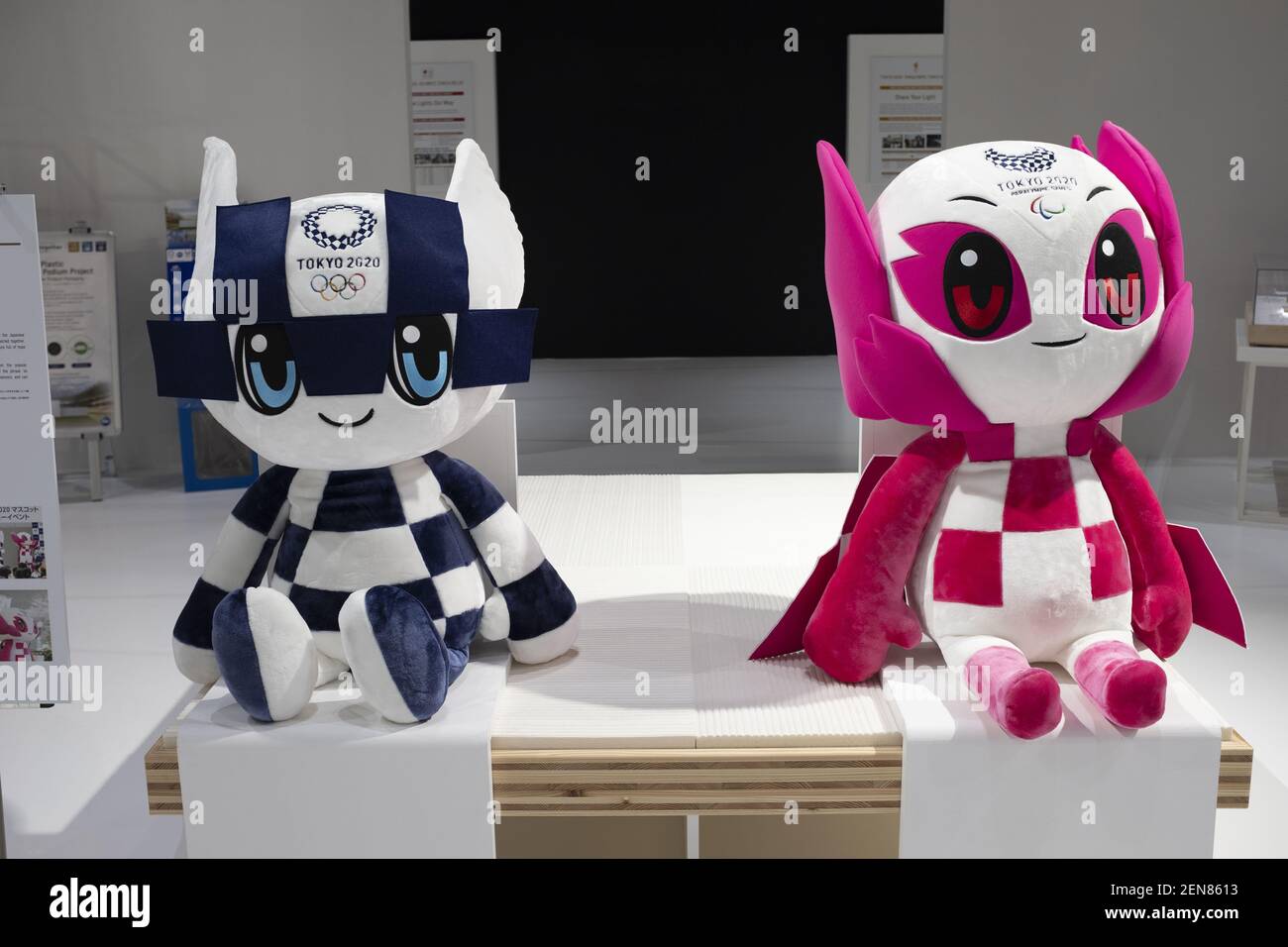 Tokyo 2020 Olympics mascot, Miraitowa and Someity, are seen during G20 ...