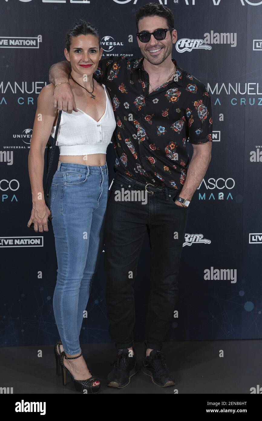 Actor Miguel Angel Silvestre and his sister Maria attend the photocall of Manuel Carrasco´s